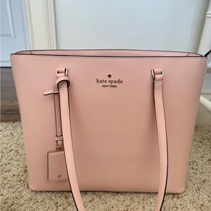 kate spade Pale Pink Leather Tote with Gold Hardware